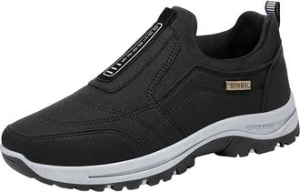 Generic Mens Walking Shoes, Mens Running Shoes Casual Slip On Moccasins Soft Sole Daily with Comfortable Casual Style Black