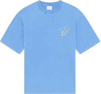 Dr&ocirc;le de Monsieur Esquisse Slogan T-shirt - Heren - T-shirts - Blauw - M - Katoen - Tops