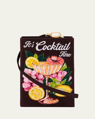 Olympia Le-Tan Its Cocktail Time Book Clutch Bag with Strap