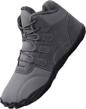 Generic Hiking Boots For Winter, Fleece Lining Slip On Snow Boot Waterproof Warm Anti-Slip Walking Boots Fur Lined Thermal Cowboy Booties Outdoor Leisure Trek