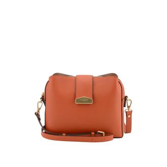 Pourchet Tassen, Dames, Oranje, ONE Size, Leer, Cavalcade Schoudertas