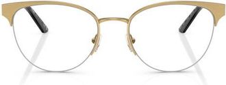 Versace 53mm Cat Eye Optical Glasses in Gold at Nordstrom
