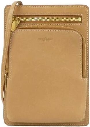 Saint Laurent Pre-owned Calf Shoulder Bag - Dames - Vintage Schoudertas - Bruin - ONE Size - Leer - Vintage