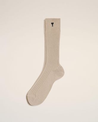 Ami Beige Cotton Ami De Coeur Socks Beige - 35-38 - Unisex