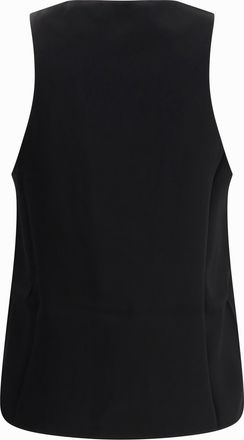SA SU PHI Womens Sleeveless Top Black Silk Tops