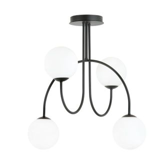 Wonderlamp Plaf&oacute;n de techo original con 4 esferas de cristal blanco &oslash;40