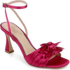 Badgley Mischka Flory Ankle Strap Sandal in Passion Pink Satin at Nordstrom Rack, Size 8.5