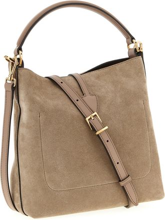 Tod's Womens T Timeless Bucket Bag Beige Calfskin Leather