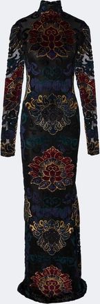 Etro Embroidered velvet gown