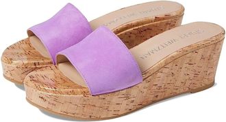 Stuart Weitzman Womens Stuart Weitzman Summer Sandals Lilac Leather Wedge Heel RHS6212