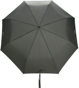 Moschino pinstriped logo-print compact umbrella - unisex - Polyester - One Size - Grey