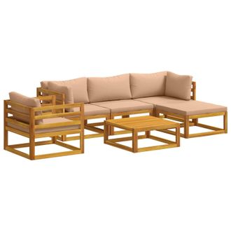 vidaXL Juego De Sof&aacute; 6 Uds. Natural Madera De Acacia S&oacute;lida Vidaxl
