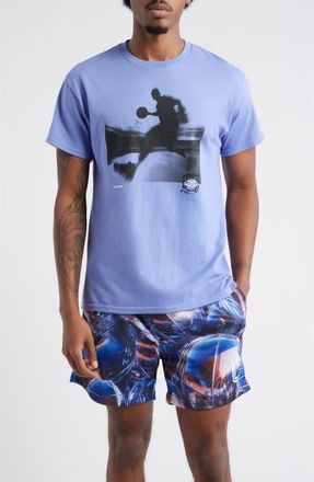 Overtime Motion Blur Cotton Graphic T-Shirt in Purple at Nordstrom, Size Small