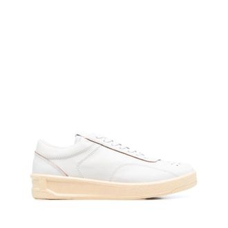 Jil Sander Schoenen, Dames, Wit, 41 EU, Leer, Cupsole Low Top Sneakers