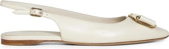 Ferragamo New Vara Plate Ballerina - Dames - Ballerinas - Wit - 37 1/2 EU - Leer - Schoenen