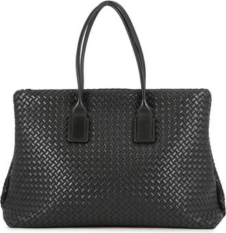 Bottega Veneta Black Intrecciato Pouch Tote Bag (Pre-Owned)