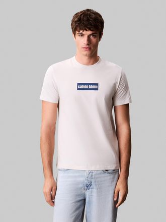 Calvin Klein Jeans T-Shirt CALVIN KLEIN JEANS SS 30s E CLVN LN BG, Herren, Gr. XL, moonstruck, Single Jersey, Obermaterial: 100% Baumwolle, unifarben, regular fit h&uuml;ftla