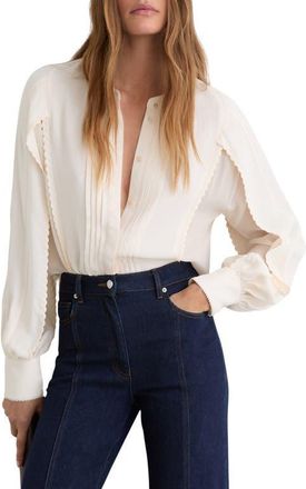 Reiss Maddie Pleated Button-Up Top in Pale Pink at Nordstrom, Size 12 Us