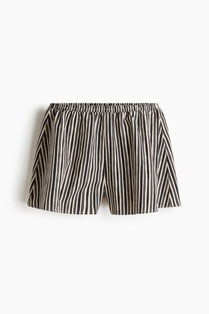 H&M Shorts aus Leinengemisch - Dunkelgrau/Gestreift