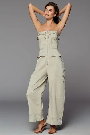 Pilcro Tube Top Carpenter Jumpsuit