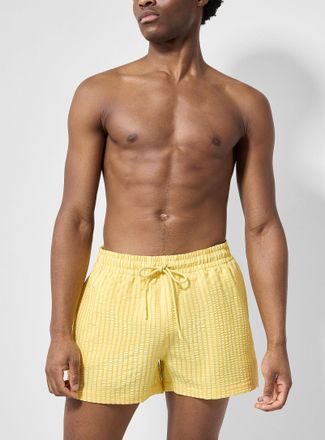 Simons Mens Monochrome stripe seersucker swim trunk