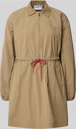 Jake*s Casual Minikleid mit Hemdblusenkragen und Rei&szlig;verschluss in Schlamm, Gr&ouml;&szlig;e 34