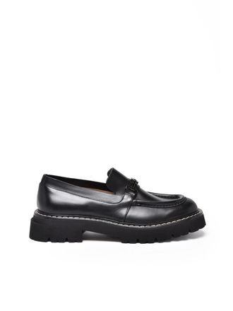 Ferragamo Black Leather Ignazio Loafers