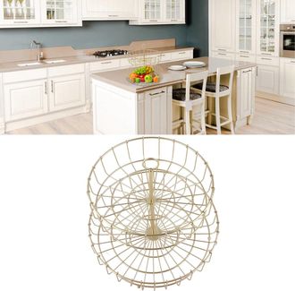 Infinite [cesta Decorativa N&oacute;rdica Para Frutas] [cesta Met&aacute;lica De 2 Piezas] [bandeja Multifuncional] Fabricada En Hierro Chapado En Oro, 30 Cm De Di&aacute;metro, 27