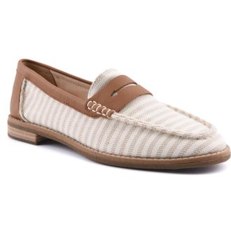 Sperry Top-Sider Port Driving Textiel Dames Witte/Tan Standaard Loafers