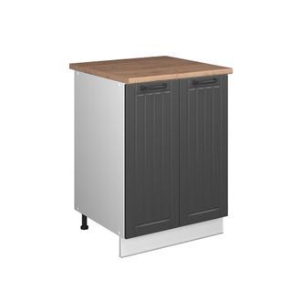 Vicco Mueble Bajo Para Fregadero Fame-line, Gris Oscuro/blanco, 60 Cm, Vicco