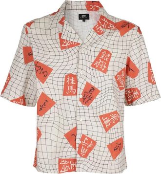 Edwin Klassieke Shogi Shirt - Heren - Korte mouwen Overhemden - Veelkleurig - S - Katoen - Overhemden