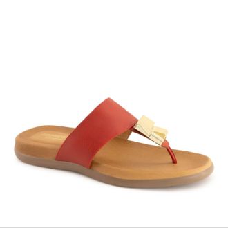 Andrea Womens T-Strap Sandal In Red