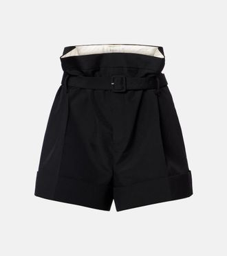 Saint Laurent Belted mohair and wool shorts
