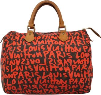 Louis Vuitton Speedy Handbag Limited Edition Monogram Graffiti Orange Canvas Bag (Pre-Owned)