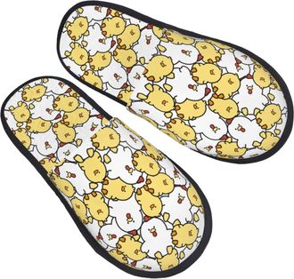 Generic Fleece Slippers Cute Hen And Chicken Lightweight Cotton Slippers Furry House Shoes For Room Winter Spa L