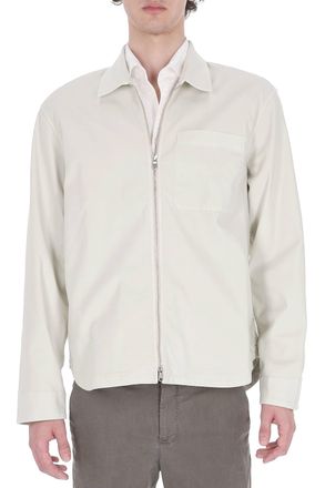 Officine G&eacute;n&eacute;rale Malo Stretch Cotton-Lyocell Zip Overshirt Jacket