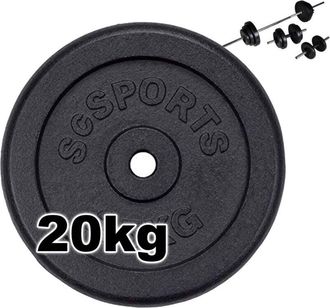 Trade Shop Disco In Ghisa Nera Piastra Pesi Per Bilanciere Manubri Fitness Palestra Da 20kg - - Trade Shop Traesio
