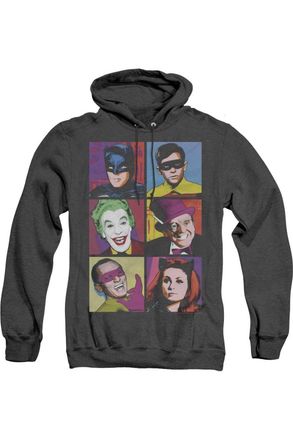 Gildan Batman Classic Tv Pop Cast Adult Heather Hoodie / Hooded Sweatshirt