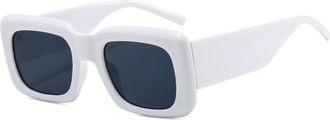 Generic Square Mens Sunglasses Outdoor Vacation Womens Beach Sun Glasses(White)