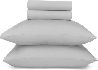 California Design Den Signature Comfort 100% Egyptian Cotton Soft Sateen Sheet Set in Light Grey at Nordstrom, Size Queen