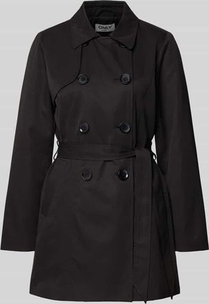 Only Regular Fit Trenchcoat mit doppelreihiger Knopfleiste Modell VALERIE in Black, Gr&ouml;&szlig;e XL