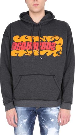 Dsquared2 Black Graphic Hood Sweatshirt