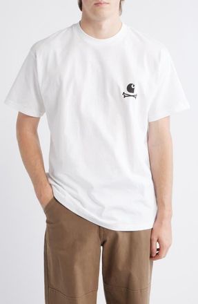 Carhartt Work in Progress Logo Grid Organic Cotton Graphic T-Shirt in White at Nordstrom, Size X-Small