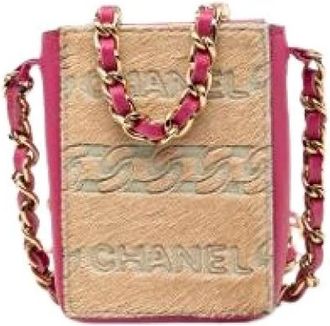 Chanel Pre-owned Sigarettendoos - Dames - Vintage Mini Tas - Roze - ONE Size - Leer - Vintage