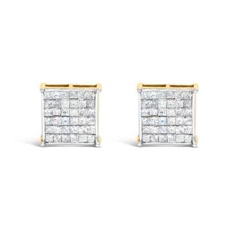 House of Brilliance 10K Yellow Gold 2 ct TDW Diamond Stud Earrings at Nordstrom
