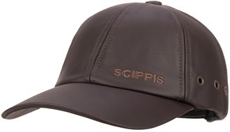 Scippis Scippis Brown Leather Baseball Cap for Sports Enthusiasts, Unisex Adjustable