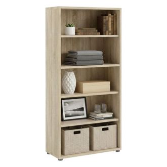 Dmora Dmora - Librer&iacute;a Con Cuatro Estantes, Color Roble, 89,2 X 186 X 40,1 Cm, Con Embalaje Reforzado