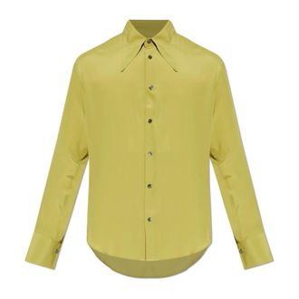 Ami Formal Shirts, male, Green, Size: 2XL Asymmetrical-cut shirt