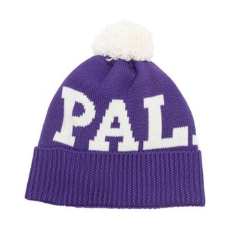 Palm Angels Logo Pomponmuts - Dames - Hoeden - Paars - ONE Size - Wol - Accessoires
