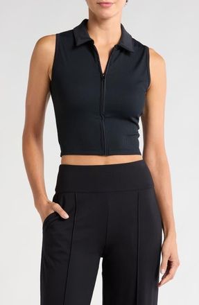 Travis Mathew Midline Zip Polo Tank in Black at Nordstrom, Size Xx-Large
